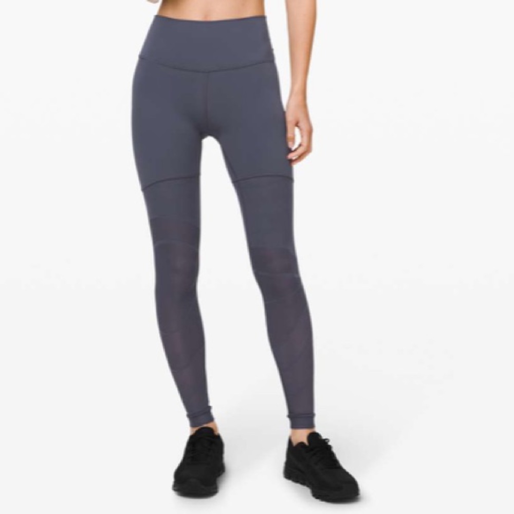 Lululemon Athletica Sheer Will High-Rise Tights 28”  Pulse Stone Blue Size 8